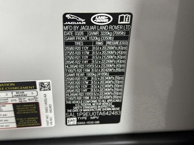 2026 Land Rover Range Rover Sport SE